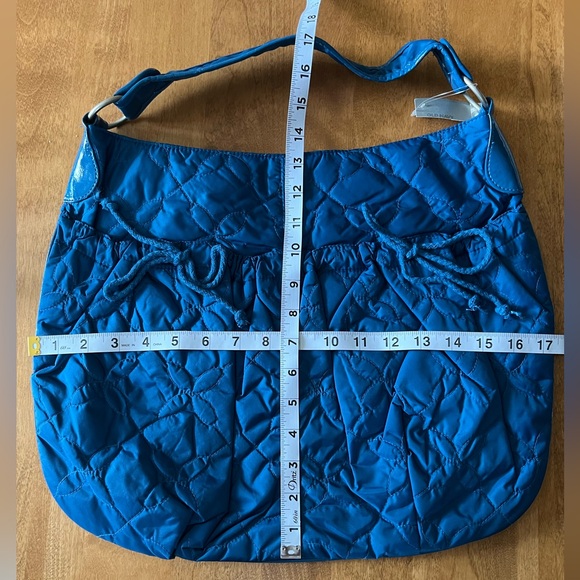 Women's Peacock Blue Hobo bag. Quilted with 2 front pockets. Fully lined. New - Picture 10 of 10